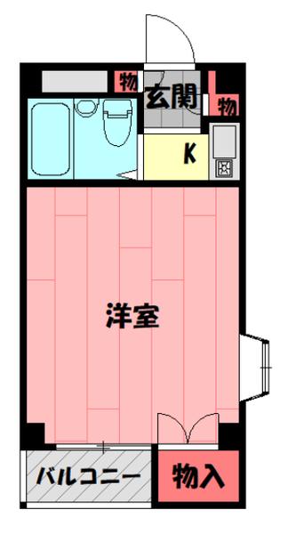 ビューハイツ北斗(1K/3階)の間取り写真