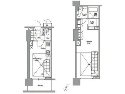 レキシントンスクエア白金高輪(1LDK/6階)の間取り写真