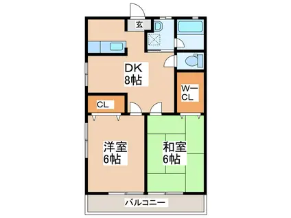 中村コーポ(2DK/2階)の間取り写真