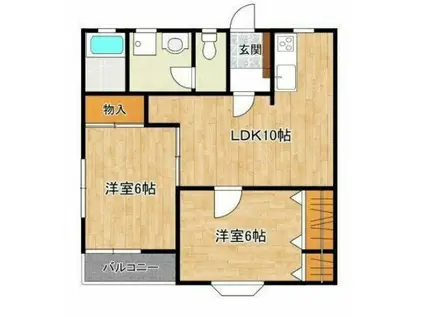 ソルフェージュ(2LDK/2階)の間取り写真