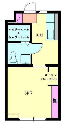 アビタ美吉III(1K/3階)の間取り写真