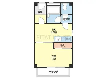 シャンティイ和歌浦(1DK/3階)の間取り写真