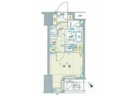 フォレシティ六本木(1K/2階)の間取り写真