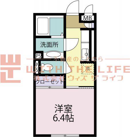 レスピラールI(1K/2階)の間取り写真