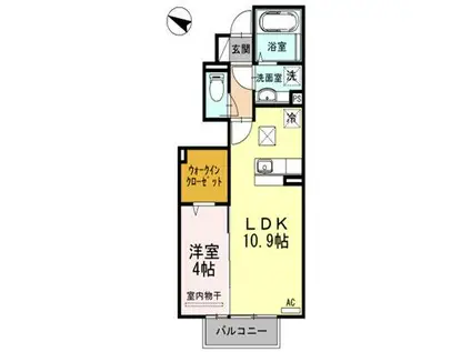 ドリームH&M(1LDK/1階)の間取り写真