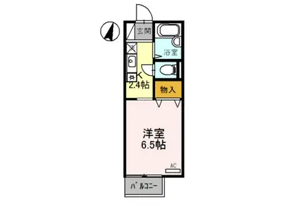 ブリュンヒルト(1K/1階)の間取り写真