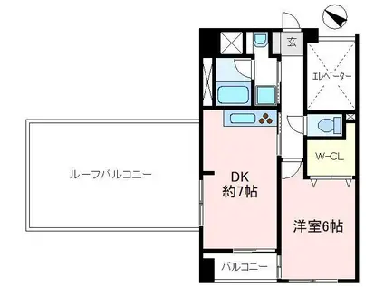 サンシャイン狭山(1DK/5階)の間取り写真