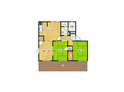 チェリーハイムII(3DK/1階)の間取り写真