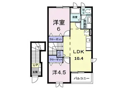 シャレットI(2LDK/2階)の間取り写真