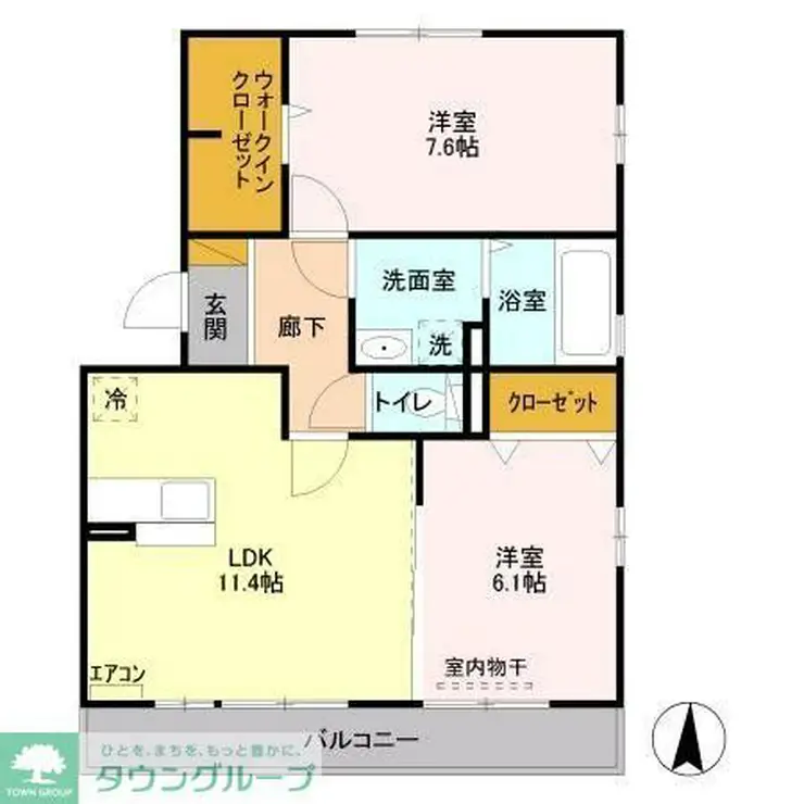 セントラルアヴェニューB 3階階 間取り