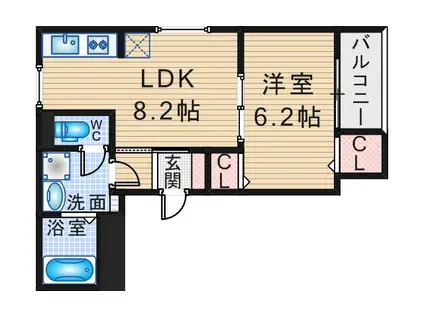 コネホ136(1LDK/2階)の間取り写真