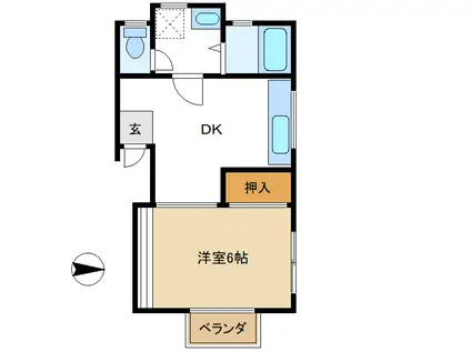 佐藤ハイツ(1DK/2階)の間取り写真