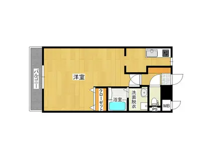 ペティート(ワンルーム/3階)の間取り写真