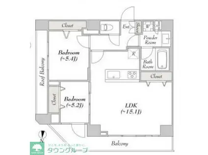ルミーク大山(2LDK/7階)の間取り写真