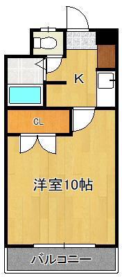 ハートフル北方(1K/8階)の間取り写真