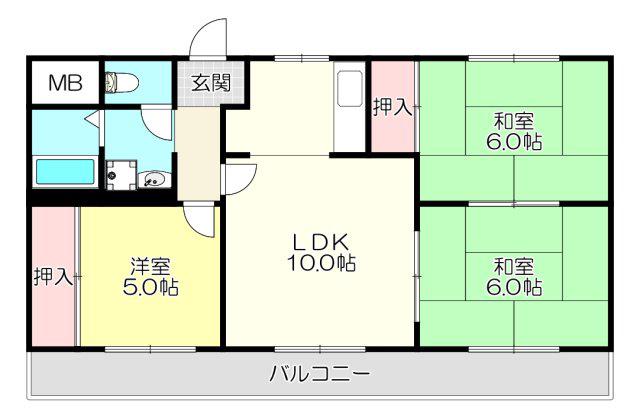 ルミエール織田(3LDK/1階)の間取り写真