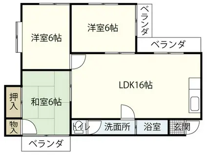 コーポ翠(3LDK/2階)の間取り写真