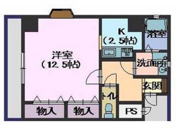 プティリビエールII番館(1K/4階)の間取り写真