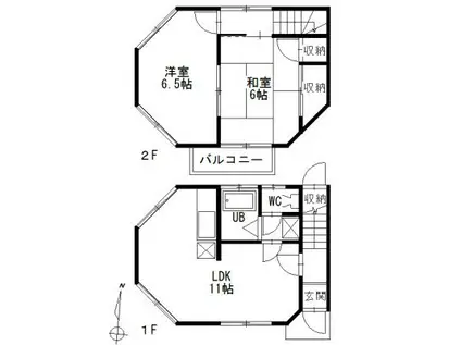 テラスハウスMS(2LDK/1階)の間取り写真