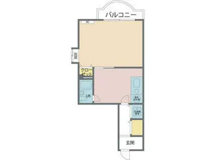 エクセレント・リブ六甲(1DK/2階)の間取り写真