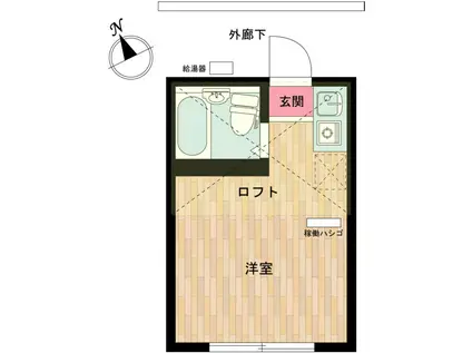 ユナイトステージ四谷下町(ワンルーム/1階)の間取り写真