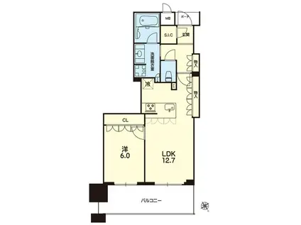 MJR熊本ザ・タワー 707号(1LDK/7階)の間取り写真