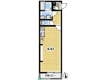 アンビション川越(ワンルーム/3階)の間取り写真