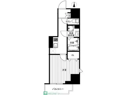 パレスシンシア江東橋(1K/9階)の間取り写真