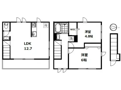 VILLA・SYMBIOSE(2LDK/2階)の間取り写真