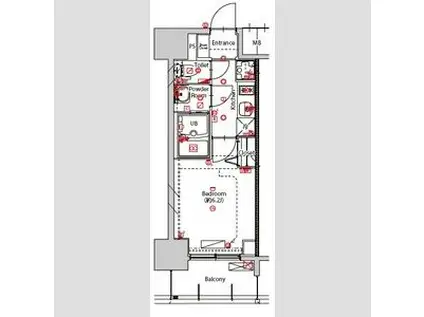 MAXIV東別院(1K/11階)の間取り写真