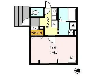 トレビュー松原(1K/1階)の間取り写真