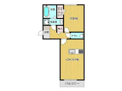 パークヴィラ杉水I(1LDK/1階)の間取り写真