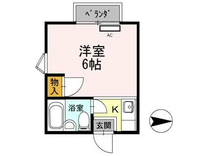 調布ハイムピアー小島町2丁目-(1K/2階)の間取り写真
