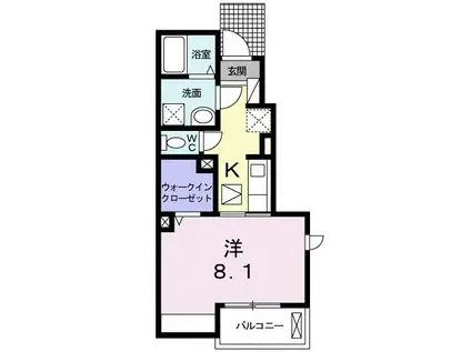 クレメントスクエア 東邦(1K/1階)の間取り写真