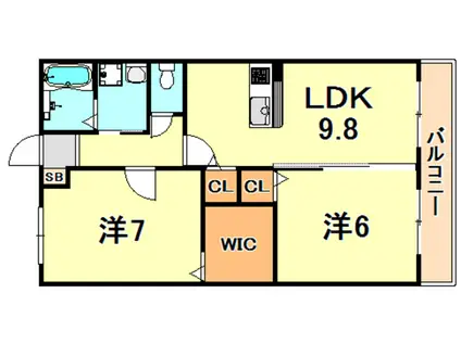 SMILE(2LDK/1階)の間取り写真