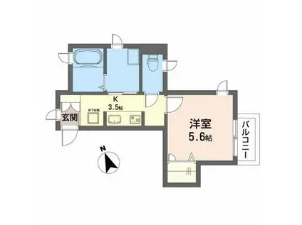 シャーメゾン桜通二高前(1K/1階)の間取り写真