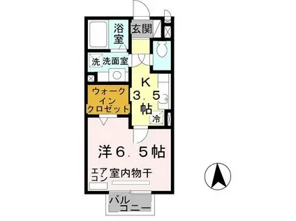 ピノコラ(1K/2階)の間取り写真