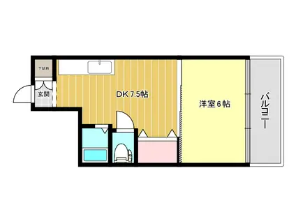 ニッショウビル(1DK/5階)の間取り写真