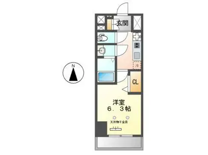 メイクス上前津III(1K/5階)の間取り写真