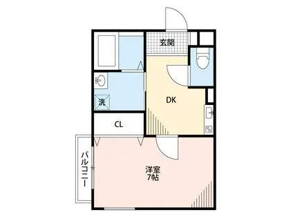 エムステージ林寺(1K/3階)の間取り写真