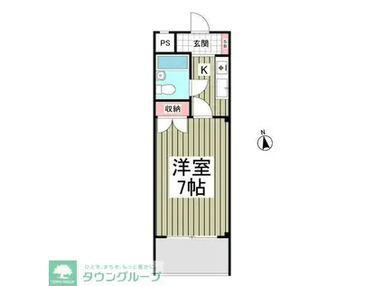 シャトーロマネ(1K/1階)の間取り写真