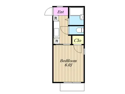 ホワイトレジデンスI(1K/2階)の間取り写真