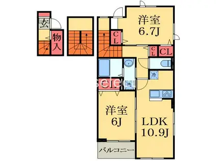 アヴァンセIII(2LDK/3階)の間取り写真
