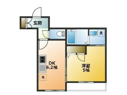 セントラルシャイン(1DK/2階)の間取り写真