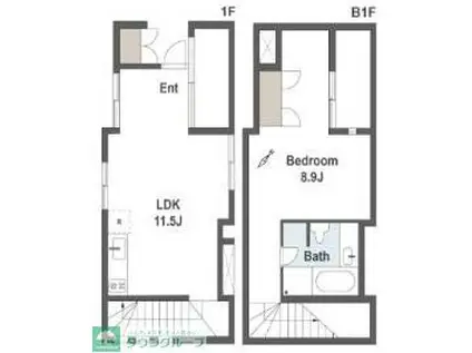 MAISON DU DIX-HUIT(1LDK/1階)の間取り写真