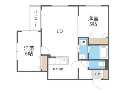 テラス ココロ(2LDK/4階)の間取り写真