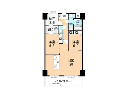 アンピールメゾン光助新町(2SLDK/2階)の間取り写真