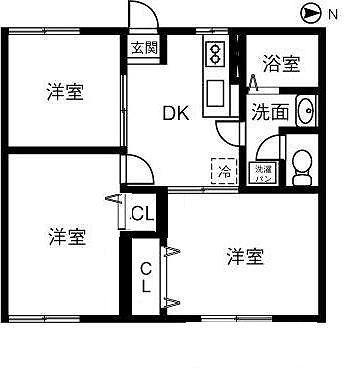 フォーブルA(3DK/1階)の間取り写真