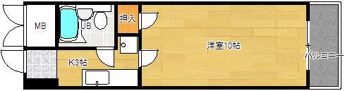 ハイネス横川(1K/4階)の間取り写真
