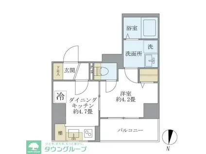 シティフォレスト森下(1DK/5階)の間取り写真